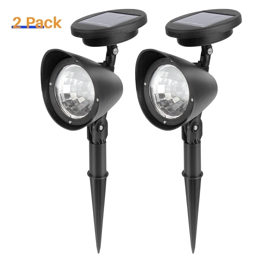 VIIWII Solar Lights Outdoor LED Landscape Spotlights for Garden Walkway Yard Porch Pool 2 Packs