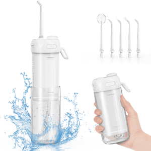 VIIWII Portable Water Flosser for Teeth - Mini Cordless Rechargeable, 4 Modes, IPX7 Waterproof, 200ML Tank, Oral Irrigator, White