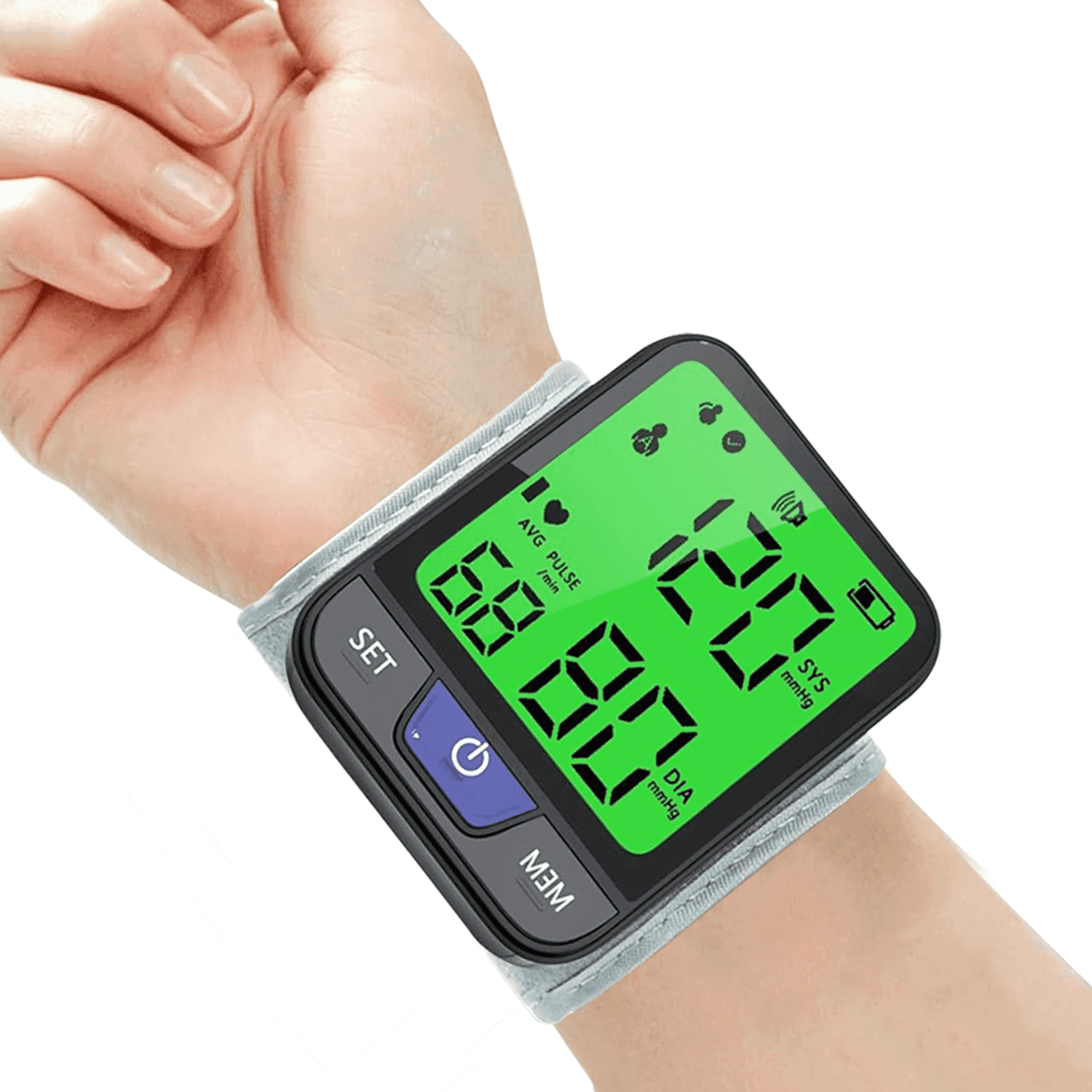 VIIWII Blood Pressure Monitor, Wrist Blood Pressure Cuff with Voice Digital 3 Color Backlit Large LCD Display